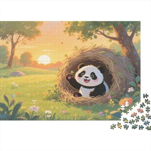 Panda1000-Stücke Von Erwachsenen- Und Kinderspielrätseln,Animal Puzzle-Spiele, Bildungsspiele, Stresslindernde Wohndekorationen Und Stresslindernde Puzzles1000pcs (75x50cm) von ZZVRMCYLD