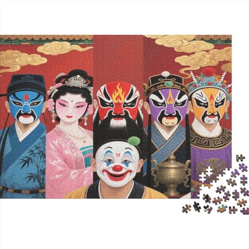 Peking Opera Mask1000-Stücke Puzzlepuzzle, Erwachsenenpuzzle, Kinderpuzzle, Spielzeug, Wohndekoration Geschenk, Hochwertige, Langlebige, Stressentlastende 1000-Stücke1000pcs (75x50cm) von ZZVRMCYLD