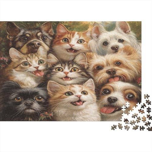 Pussy1000-Stücke Von Erwachsenen- Und Kinderspielzeug, Kitty Dog Cat PuppyPuzzle-Spiele, Bildungsspiele, Stressabbau, Wohndekoration-Puzzle, Hochwertige Und Langlebige 1000-Stücke1000pcs (75x50cm) von ZZVRMCYLD