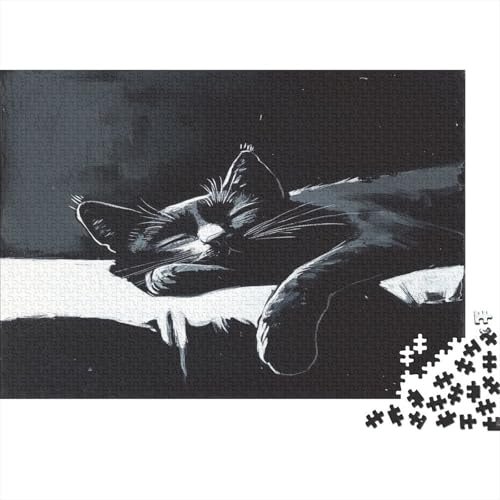 Sleeping Cat1000 Erwachsene Puzzles/Family Fun Puzzles 1000 Erwachsene Geschenke1000pcs (75x50cm) von ZZVRMCYLD