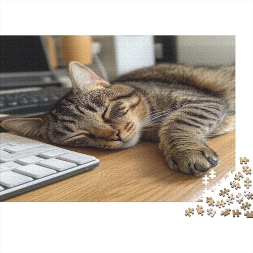 Sleeping Cat1000 Erwachsenes Puzzle, 1000 Puzzle Pädagogisches Spiel, Heimdekoration Puzzle1000pcs (75x50cm) von ZZVRMCYLD