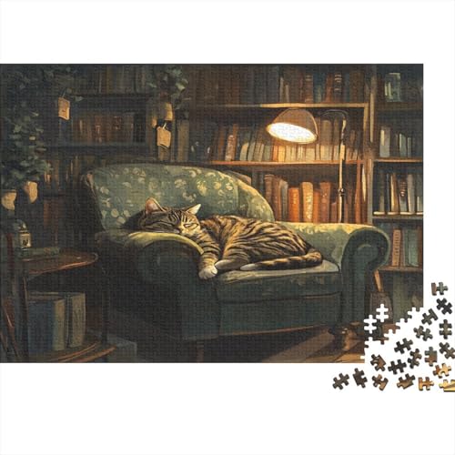Sleeping Cat1000-Stücke Puzzlepuzzle, Erwachsenenpuzzle, Kinderpuzzle, Spielzeug, Wohndekoration Geschenk, Hochwertige, Langlebige, Stressentlastende 1000-Stücke1000pcs (75x50cm) von ZZVRMCYLD