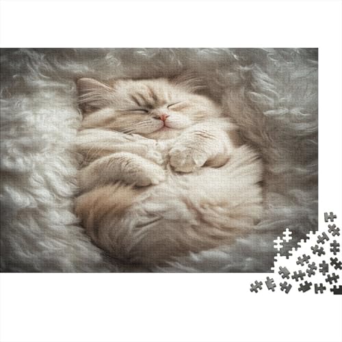 Sleeping Cat1000-Stücke Puzzlepuzzle, Erwachsenenpuzzle, Kinderpuzzle, Spielzeug, Wohndekoration Geschenk, Hochwertige, Langlebige, Stressentlastende 1000-Stücke1000pcs (75x50cm) von ZZVRMCYLD
