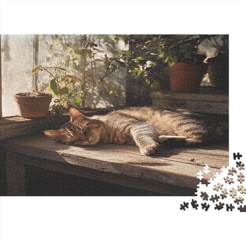 Sleeping Cat1000-Stücke Puzzlepuzzle, Erwachsenenpuzzle, Kinderpuzzle, Spielzeug, Wohndekoration Geschenk, Hochwertige, Langlebige, Stressentlastende 1000-Stücke1000pcs (75x50cm) von ZZVRMCYLD