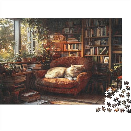 Sleeping Cat1000-Stücke Puzzlepuzzle, Erwachsenenpuzzle, Kinderpuzzle, Spielzeug, Wohndekoration Geschenk, Hochwertige, Langlebige, Stressentlastende 1000-Stücke1000pcs (75x50cm) von ZZVRMCYLD