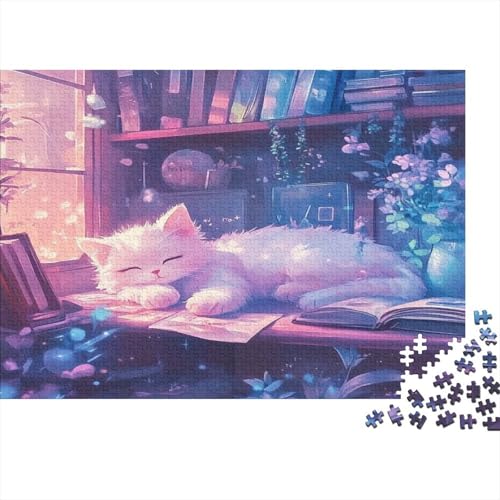 Sleeping Cat1000-Stücke Puzzlepuzzle, Erwachsenenpuzzle, Kinderpuzzle, Spielzeug, Wohndekoration Geschenk, Hochwertige, Langlebige, Stressentlastende 1000-Stücke1000pcs (75x50cm) von ZZVRMCYLD