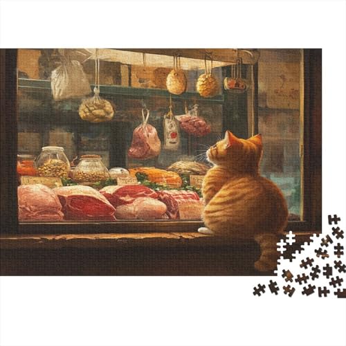 Sleeping Cat1000-Stücke Von Erwachsenen- Und Kinderspielzeug, Puzzle-Spiele, Erwachsene Und Kinder Pädagogische Spiele, Stresslindernde Wohndekorationspuzzles, 1000-Stücke1000pcs (75x50cm) von ZZVRMCYLD