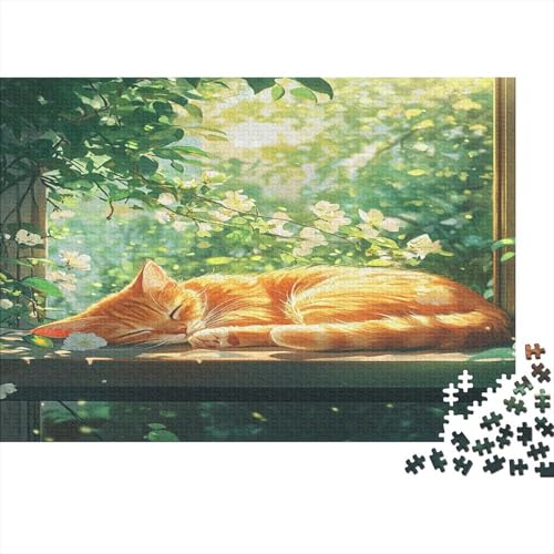 Sleeping Cat1000-Stücke Von Erwachsenen- Und Kinderspielzeug, Puzzle-Spiele, Erwachsene Und Kinder Pädagogische Spiele, Stresslindernde Wohndekorationspuzzles, 1000-Stücke1000pcs (75x50cm) von ZZVRMCYLD