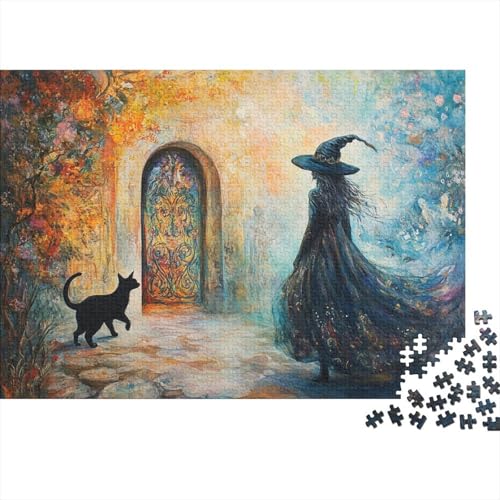 The Witch and Her Cat1000 Erwachsene Puzzleteile, 1000 Heimdekoration Puzzleteile, 1000 Puzzleteile1000pcs (75x50cm) von ZZVRMCYLD