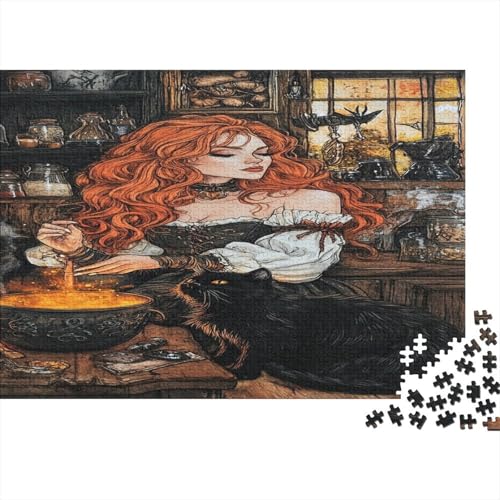 The Witch and Her Cat1000-Puzzleteile, Geeignet Für Erwachsene Und Kinder Ab Zwölf Jahren1000pcs (75x50cm) von ZZVRMCYLD
