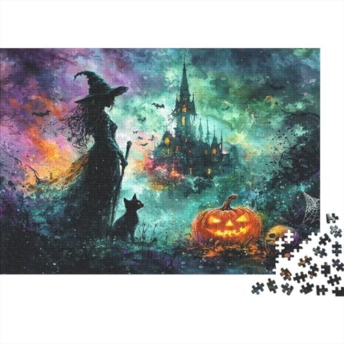 The Witch and Her Cat1000-Stücke Von Erwachsenen- Und Kinderspielrätseln, Puzzle-Spiele, Bildungsspiele, Stresslindernde Wohndekorationen Und Stresslindernde Puzzles1000pcs (75x50cm) von ZZVRMCYLD