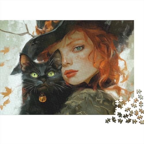 The Witch and Her Cat1000 Teile des Erwachsenenpuzzles, 1000 Stücke des Erwachsenenpuzzles, Bildungspuzzle, Heimdekoration Puzzle, 1000 Stücke1000pcs (75x50cm) von ZZVRMCYLD