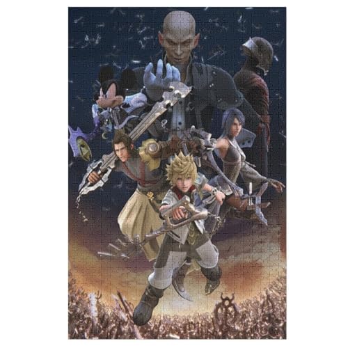 Papier- 38x26-Anime Puzzles Adult Puzzle Puzzle 1000 Stück 3D Cartoon Kingdom Hearts Iii Puzzle Freizeit Anti Stress Spiel,Impossible Puzzle von ZZZANA