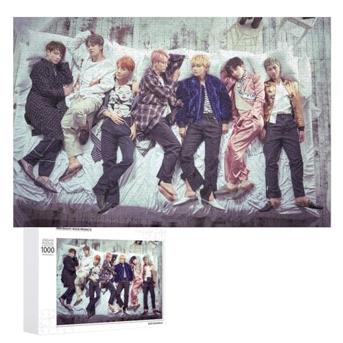 Puzzle 1000 Teile BTS Gruppe Poster Erwachsene Kinder Spielzeug Wanddekoration 75x50 Holz von ZZZANA