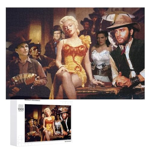 Puzzles 1000 Teile Zusammenbau Bild Marilyn Monroe Poster Erwachsene Spiele Lernspielzeug 38x26 Papier von ZZZANA