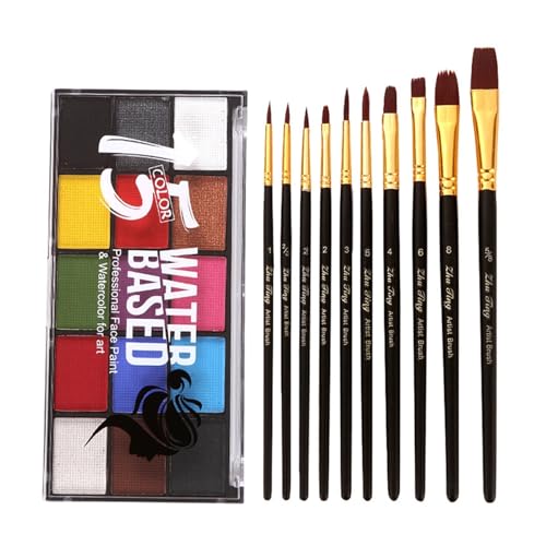 ZZlei2yu-12 Face Paint 15-Farben-Körperbemalungsset, Gesichtsbemalung, schnell trocknende Farbpaste for die Feiertagsparty Bodypaint ZZlei2yu-12 Face Paint 15-Farben-Körperbemalungsset, Gesichtsbemalung, schnell trocknende Farbpaste for die Feiertagsparty Bodypaint von ZZlei2yu-12