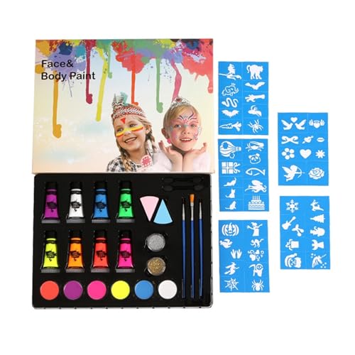 Face Paint 23-teiliges Körperbemalungsset, Partybemalung for Feiertage, Bühnen-Make-up-Vorlagen Bodypaint von ZZlei2yu-12