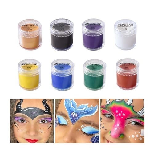 ZZlei2yu-12 Face Paint 8 Farben for Gesichtsbemalung, 10 g Ölfarben-Paketfarbe, Bodypainting-Paste for Urlaubspartys Bodypaint von ZZlei2yu-12