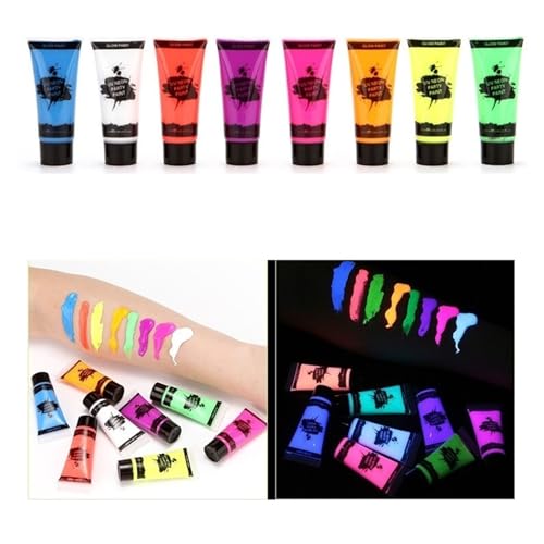 ZZlei2yu-12 Face Paint Fluoreszierende Körperbemalung, im Dunkeln leuchtende Gesichtsbemalung, Weihnachtsparty-Kostüme Bodypaint ZZlei2yu-12 Face Paint Fluoreszierende Körperbemalung, im Dunkeln leuchtende Gesichtsbemalung, Weihnachtsparty-Kostüme Bodypaint von ZZlei2yu-12