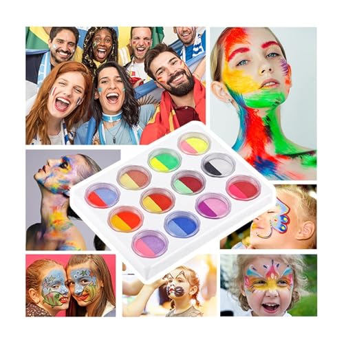 ZZlei2yu-12 Face Paint Körperbemalung for Selbermachen, Bühnen-Make-up-Malfarbe, farblich passendes Farbset for Urlaubspartys Bodypaint von ZZlei2yu-12