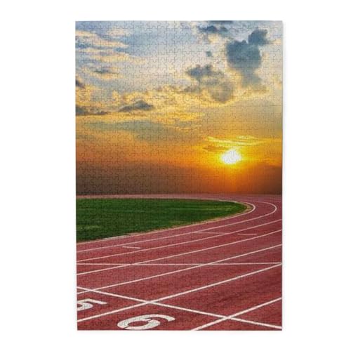 Dusk Running Track Print Jigsaw Puzzle 1000 Piece Wooden Jigsaw Puzzles Personalized Puzzle Family Game von ZaKhs