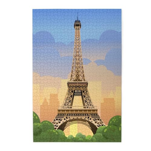 Eiffelturm-Druck-Puzzle, 1000 Teile, Holzpuzzle, personalisiertes Puzzle, Familienspiel von ZaKhs