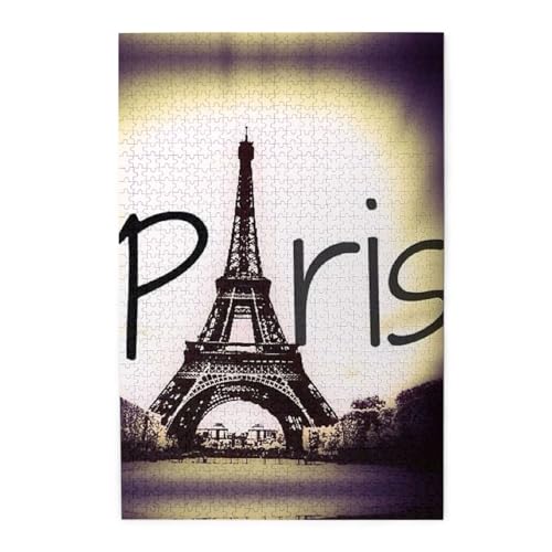 Eiffelturm Love Paris Druck Puzzle 1000 Teile Holz Puzzle Personalisiertes Puzzle Familienspiel von ZaKhs