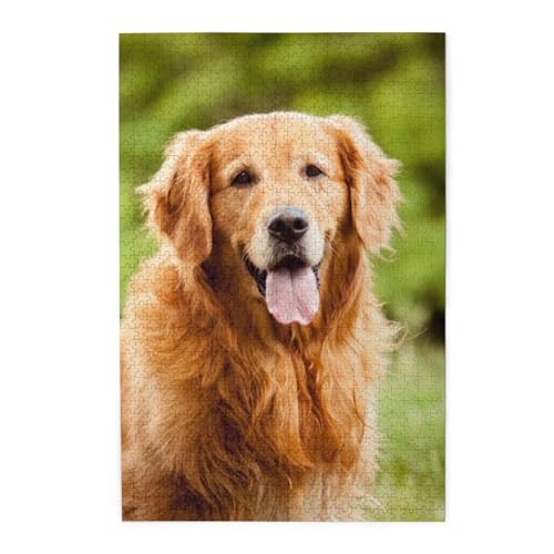 Golden Retriever Hunde-Druck-Puzzle, 1000 Teile, Holzpuzzle, personalisiertes Puzzle, Familienspiel von ZaKhs