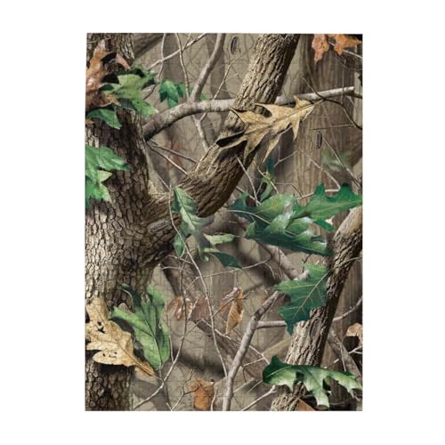 Hardwoods Green Camo Print Jigsaw Puzzle 500 Teile Holz Fotopuzzle Personalisiertes Puzzle für Erwachsene Familienspiel 38 x 52 cm von ZaKhs