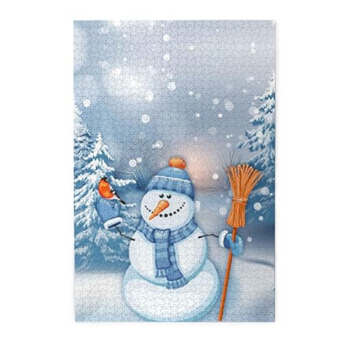 Hardworking Snowman Print Jigsaw Puzzle 1000 Piece Wooden Jigsaw Puzzles Personalized Puzzle Family Game von ZaKhs
