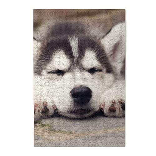 Husky Dog Print Jigsaw Puzzle 1000 Piece Wooden Jigsaw Puzzles Personalized Puzzle Family Game von ZaKhs