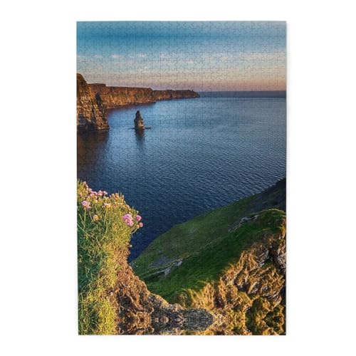 Ireland Outdoors County Clare The Cliffs Print Jigsaw Puzzle 1000 Piece Wooden Jigsaw Puzzles Personalized Puzzle Family Game von ZaKhs