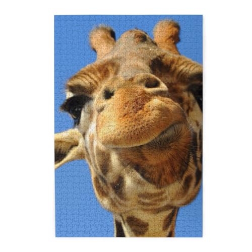Lustiges Giraffen-Druck-Puzzle, 1000 Teile, Holz-Puzzle, personalisiertes Puzzle, Familienspiel von ZaKhs