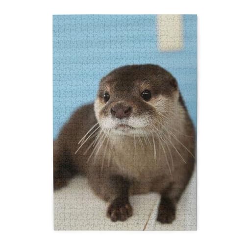 Niedlicher Otter-Druck-Puzzle, 1000 Teile, Holz-Puzzle, personalisiertes Puzzle, Familienspiel von ZaKhs