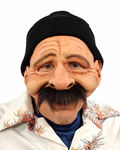 Zagone Studios Witzige Onkel Mario Halbmaske mit Mütze und Schnäuzer - Latexmaske einsetzbar als Zubehör für Karneval und Halloween von Zagone Studios