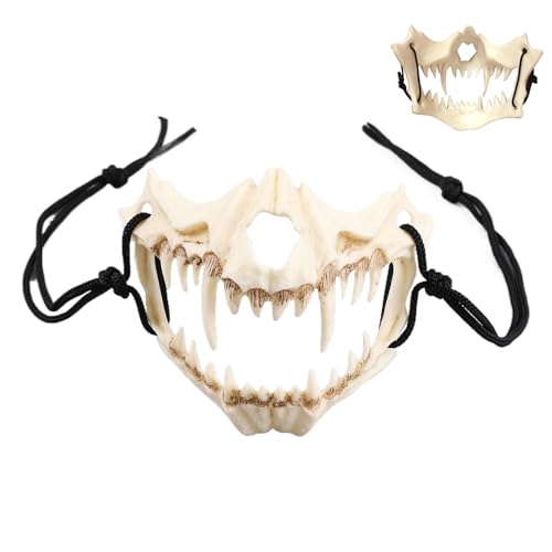Zahoken Halbgesicht Totenkopf Maskerade - Halbgesicht Maske Halloween Kostümzubehör | Gruselige Partymaske - Festliche Zusammenkünfte Karneval Event Zahoken Halbgesicht Totenkopf Maskerade - Halbgesicht Maske Halloween Kostümzubehör | Gruselige Partymaske - Festliche Zusammenkünfte Karneval Event von Zahoken