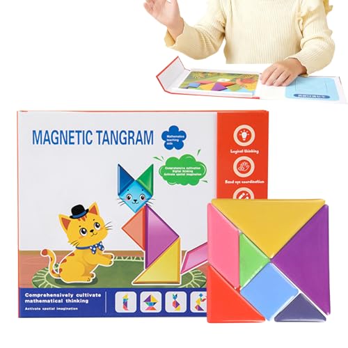 Zahoken Musterbausteine für Klassenzimmer | Magnetisches Tangram Spielzeug | Geometrie Puzzle,Für Kinder Ab 3 Jahren Mädchen Kindergarten Vorschule Homeschool Mathematik Lernspielzeug von Zahoken