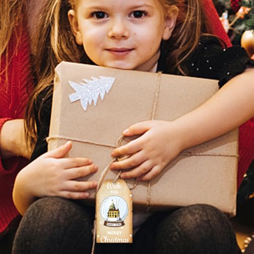 Zahoken Weihnachtsgeschenkanhänger mit Schnur, Anhänger, Weihnachtsanhänger-Dekoration, Weihnachtsbaumschmuck, Weihnachtsdekorationsanhänger, Weihnachtsbänder für Familie, von Zahoken