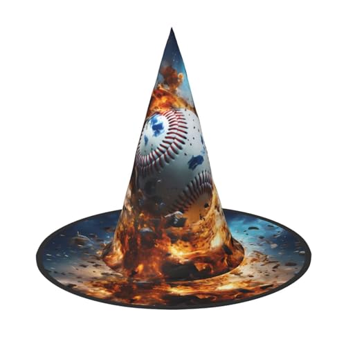 Zaixiansj Halloween-Hexenhut, Baseball-Druck, Kopfbedeckung, gruseliger Hut für Erwachsene, Festival-Kopfbedeckung Zaixiansj Halloween-Hexenhut, Baseball-Druck, Kopfbedeckung, gruseliger Hut für Erwachsene, Festival-Kopfbedeckung von Zaixiansj