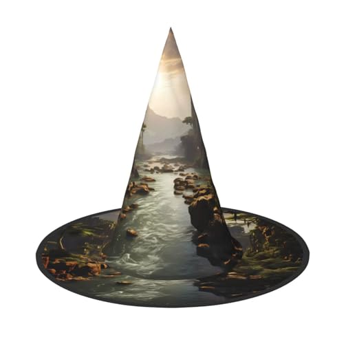 Zaixiansj Halloween-Hexenhut, Berge und Flüsse bedruckt, Kopfbedeckung, Erwachsene, gruseliger Hut, Festival-Kopfbedeckung Zaixiansj Halloween-Hexenhut, Berge und Flüsse bedruckt, Kopfbedeckung, Erwachsene, gruseliger Hut, Festival-Kopfbedeckung von Zaixiansj