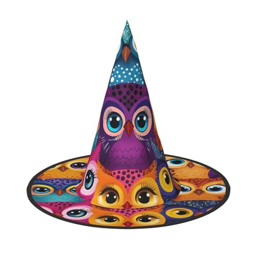 Zaixiansj Halloween-Hexenhut, Cartoon-Eulengesichter, Kopfbedeckung, Erwachsene, gruseliger Hut, Festival-Kopfbedeckung Zaixiansj Halloween-Hexenhut, Cartoon-Eulengesichter, Kopfbedeckung, Erwachsene, gruseliger Hut, Festival-Kopfbedeckung von Zaixiansj