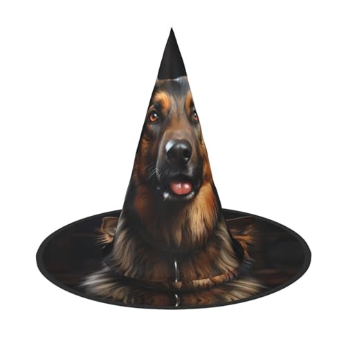 Zaixiansj Halloween-Hexenhut, Deutscher Schäferhund, Kopfbedeckung für Erwachsene, gruseliger Hut, Festival-Kopfbedeckung Zaixiansj Halloween-Hexenhut, Deutscher Schäferhund, Kopfbedeckung für Erwachsene, gruseliger Hut, Festival-Kopfbedeckung von Zaixiansj