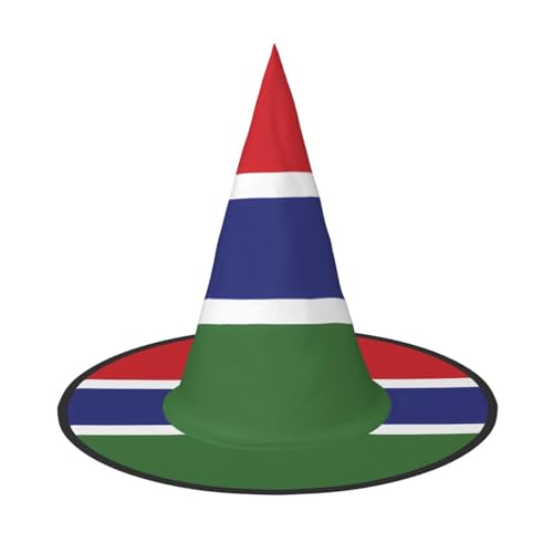 Zaixiansj Halloween-Hexenhut, Flagge der Gambia, Kopfbedeckung, gruseliger Hut für Erwachsene, Festival-Kopfbedeckung von Zaixiansj