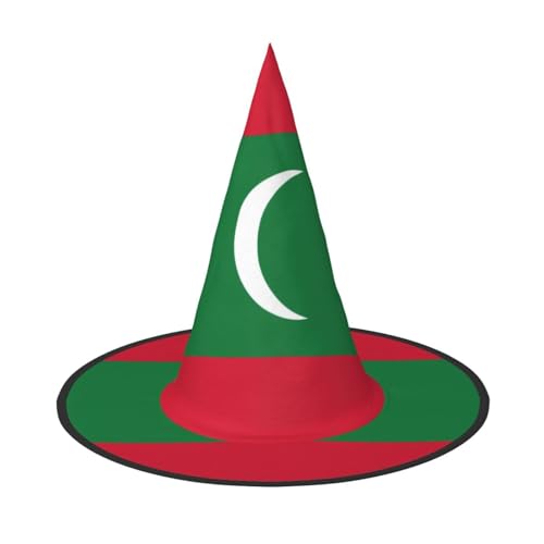 Zaixiansj Halloween-Hexenhut, Flagge der Malediven, Kopfbedeckung, gruseliger Hut für Erwachsene, Festival-Kopfbedeckung Zaixiansj Halloween-Hexenhut, Flagge der Malediven, Kopfbedeckung, gruseliger Hut für Erwachsene, Festival-Kopfbedeckung von Zaixiansj