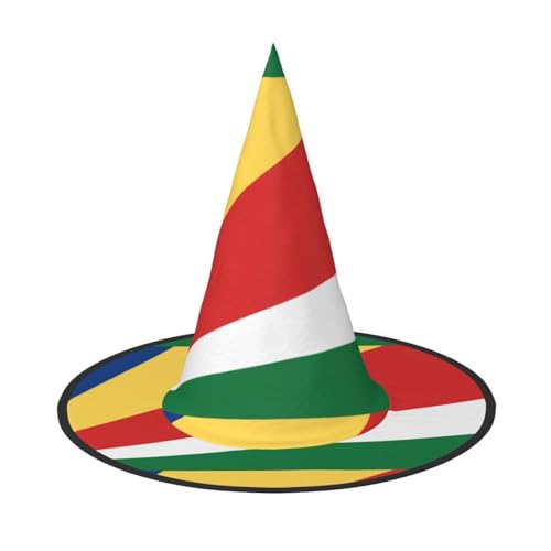 Zaixiansj Halloween-Hexenhut, Flagge der Seychellen, Kopfbedeckung für Erwachsene, gruseliger Hut, Festival-Kopfbedeckung Zaixiansj Halloween-Hexenhut, Flagge der Seychellen, Kopfbedeckung für Erwachsene, gruseliger Hut, Festival-Kopfbedeckung von Zaixiansj
