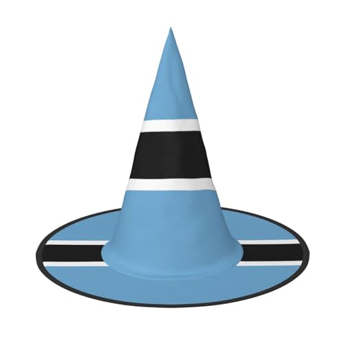 Zaixiansj Halloween-Hexenhut, Flagge von Botswana, Kopfbedeckung, gruseliger Hut für Erwachsene, Festival-Kopfbedeckung von Zaixiansj