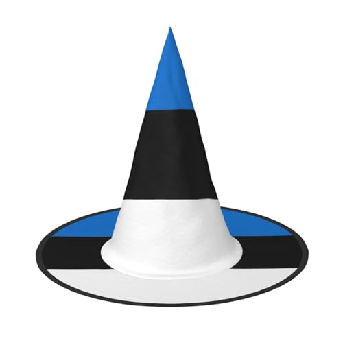 Zaixiansj Halloween-Hexenhut, Flagge von Estland, Kopfbedeckung für Erwachsene, gruseliger Hut, Festival-Kopfbedeckung Zaixiansj Halloween-Hexenhut, Flagge von Estland, Kopfbedeckung für Erwachsene, gruseliger Hut, Festival-Kopfbedeckung von Zaixiansj