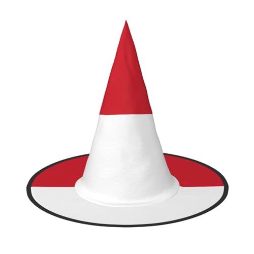 Zaixiansj Halloween-Hexenhut, Flagge von Monaco, Kopfbedeckung, gruseliger Hut für Erwachsene, Festival-Kopfbedeckung von Zaixiansj