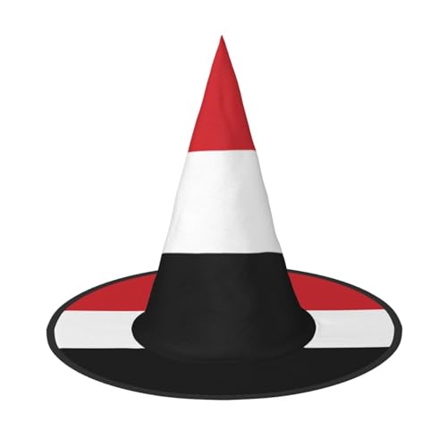 Zaixiansj Halloween-Hexenhut, Jemenitische Flagge, Kostüm, Kopfbedeckung, Erwachsene, gruseliger Hut, Festival-Kopfbedeckung von Zaixiansj