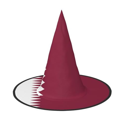 Zaixiansj Halloween-Hexenhut, Katar-Flagge, Kopfbedeckung, Erwachsene, gruseliger Hut, Festival-Kopfbedeckung von Zaixiansj